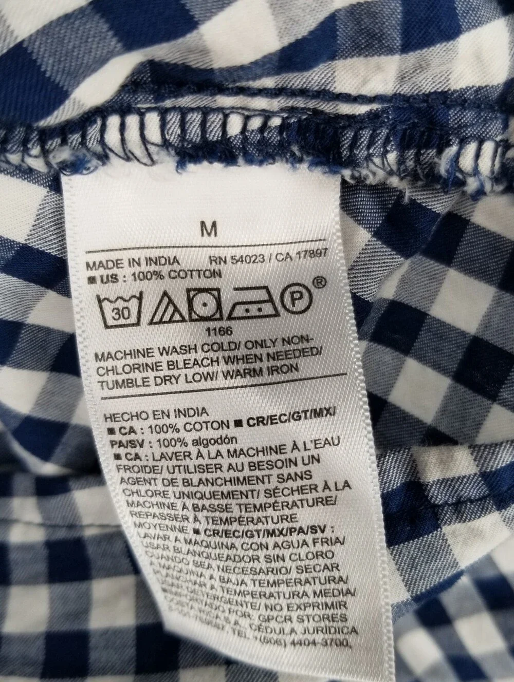 Old Navy Maternity Peplum Top Gingham Shirt Puff Sleeve Wmn's Size M 100% Cotton